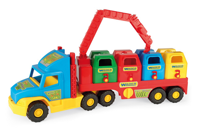 мусоровоз большой, игрушка для мальчика, Супер Трак, подвижный кран, мусорные баки