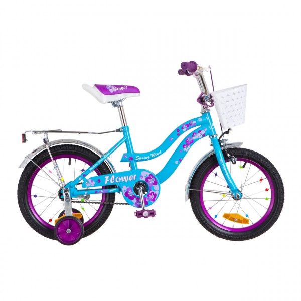 Велосипед Formula Flower 16 дюймов 2018 голубой с фиолетовым изображение 1