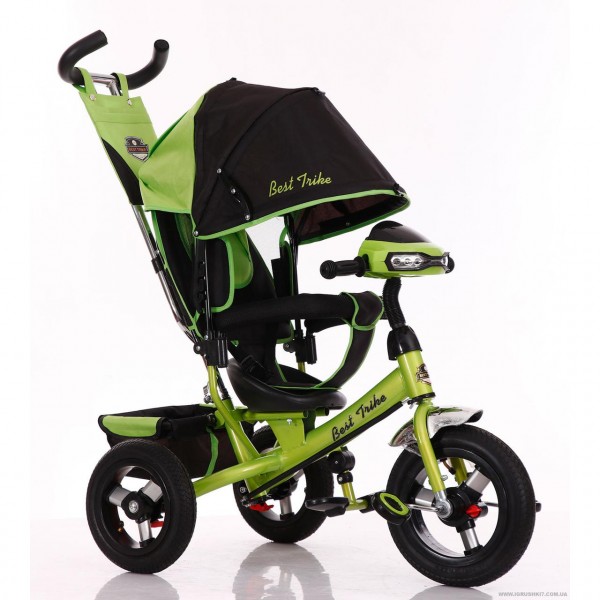Трехколесный велосипед для детей от 1 года, Бест Трайк 6588B оранжевый, надувные колеса+фара Best Trike изображение 8
