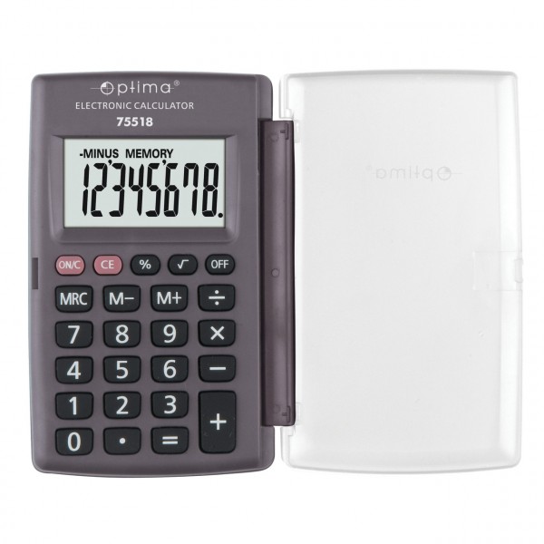 Калькулятор карманный Optima O75518, 8-разрядный изображение 1