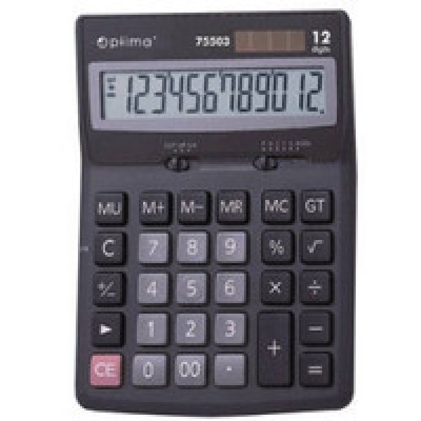 Калькулятор настольный Optima О75503, 12-ти разрядный изображение 1