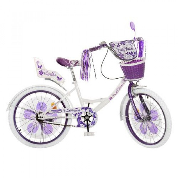 Велосипед Профи Виолет 20 Profi Violet велосипед для девочки двухколесный с белыми колесами изображение 1