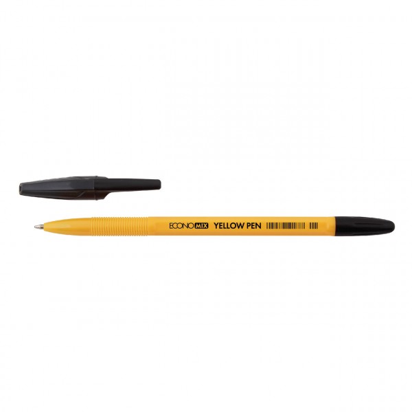 Ручка шариковая Economix YELLOW PEN Е10187-01, черная изображение 1