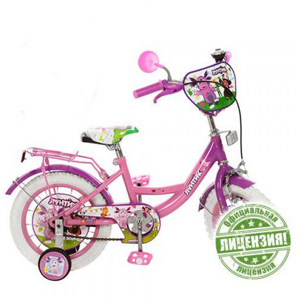 Велосипед Лунтик 16 дюймов детский двухколесный с белыми покрышками изображение 3