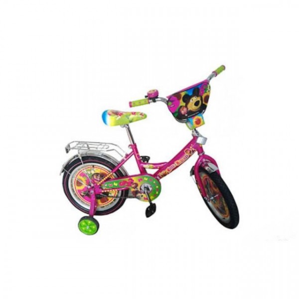 Мустанг Маша и Медведь Mustang 12дюймов для девочки двухколесный велосипед изображение 1