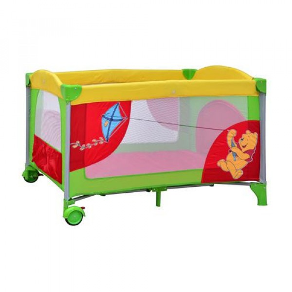 Детская кровать-манеж Винни Пух Бемби А 03 с боковой дверцей на змейке 2 в 1 Bambi изображение 1