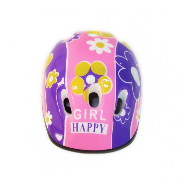 Детский защитный шлем Девочкам С1 для велосипедов, роликов, скейтов, самокатов цветочки изображение 1