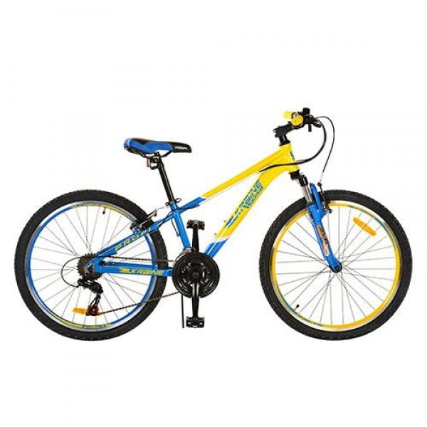 Велосипед Профи Кид Стиль Украина 24 дюйма Profi Kid G24A315 UKR-2 алюминиевая рама желто-голубой изображение 1