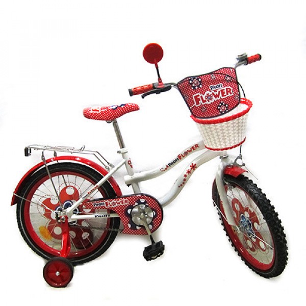 Велосипед Профи Флавер 18 дюймов Profi Flower велосипед для девочки двухколесный с корзинкой изображение 1