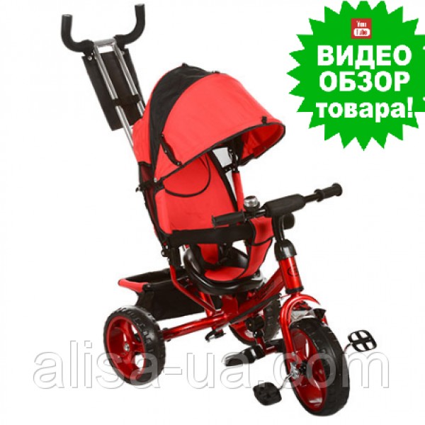 Велосипед трехколесный детский Turbo Trike M 3113-3 с ручкой, Турбо Трайк колеса пена красный изображение 3