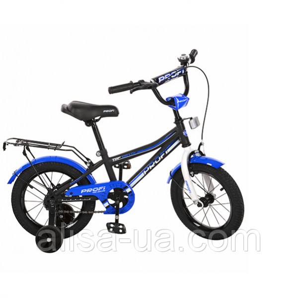 Двухколесный велосипед PROFI Top Grade  L14101 для мальчика 3-х лет детский 14 дюймов черный изображение 1