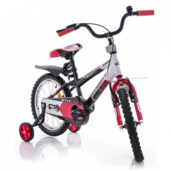 Азимут Стич детский двухколесный велосипед Azimut Stitch 20 дюймов 11.0, 40.0, Да, Azimut, красный изображение 1