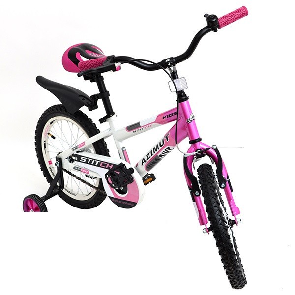 Азимут Стич детский двухколесный велосипед Azimut Stitch 20 дюймов 11.0, 40.0, Да, Azimut, розовый изображение 1