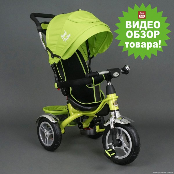 Велосипед салатовый детский трехколесный, Бест Трайк 5388, Best Trike надувные колеса изображение 3