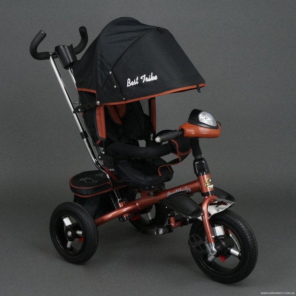 Детский трехколесный велосипед Best Trike 6590 с надувными колесами и интерактивной фарой изображение 5