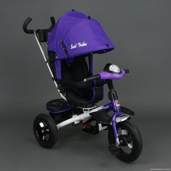 Детский трехколесный велосипед Best Trike 6590 с надувными колесами и интерактивной фарой изображение 9