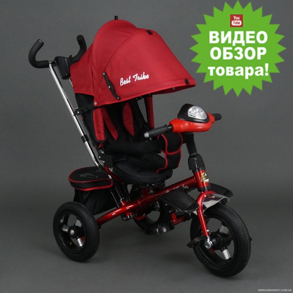 Детский трехколесный велосипед Best Trike 6590 с надувными колесами и интерактивной фарой изображение 3