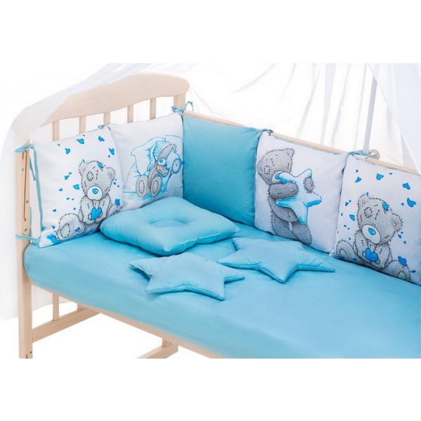 Детская постель Babyroom Bortiki Print-08  blue teddy изображение 2
