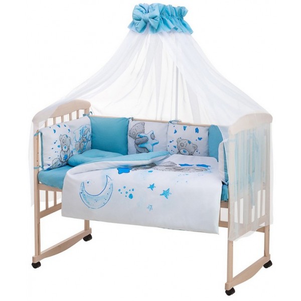 Детская постель Babyroom Bortiki Print-08  blue teddy изображение 1