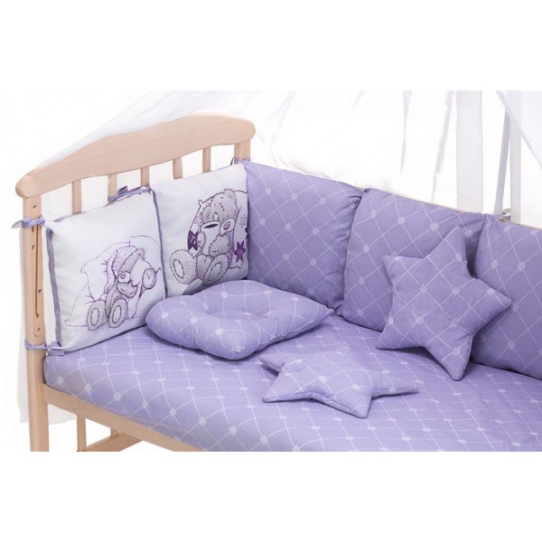 Детская постель Babyroom Bortiki Print-08  purple teddy изображение 2