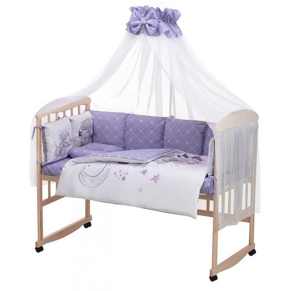 Детская постель Babyroom Bortiki Print-08  purple teddy изображение 1