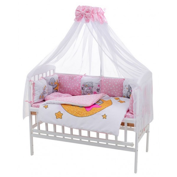 Детская постель Babyroom Bortiki Print-08  pink teddy изображение 1