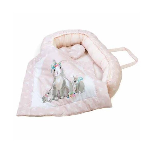 Кокон-гнездышко Baby Veres Summer Bunny pink с одеялом изображение 2