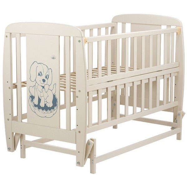 Кровать Babyroom Собачка маятник, откидной бок DSMO-02  бук слоновая кость изображение 1