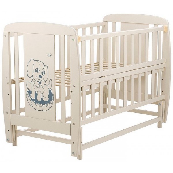 Кровать Babyroom Собачка маятник, откидной бок DSMO-02  бук слоновая кость изображение 3