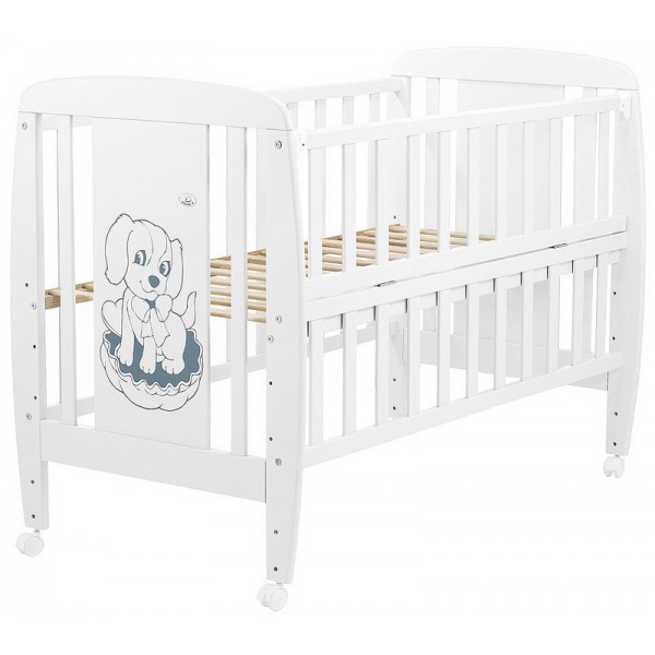 Кровать Babyroom Собачка откидной бок, колеса DSO-01  бук белый изображение 2