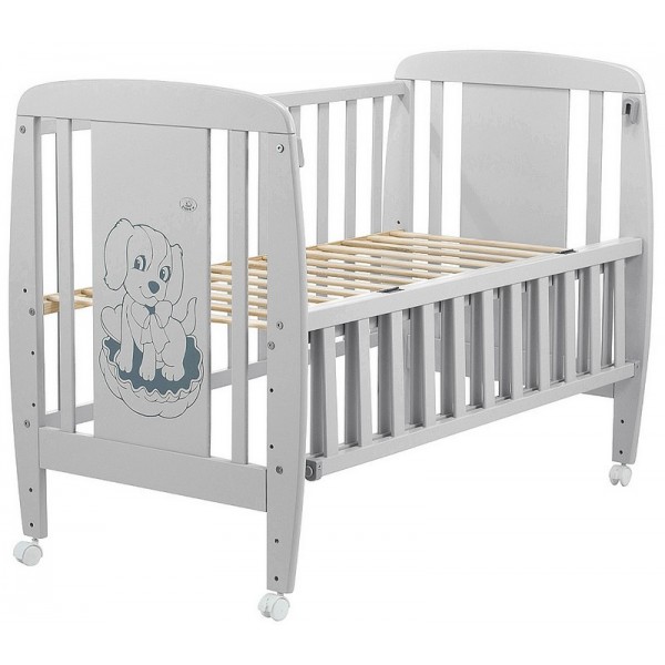 Кровать Babyroom Собачка откидной бок, колеса DSO-01  бук серый изображение 1