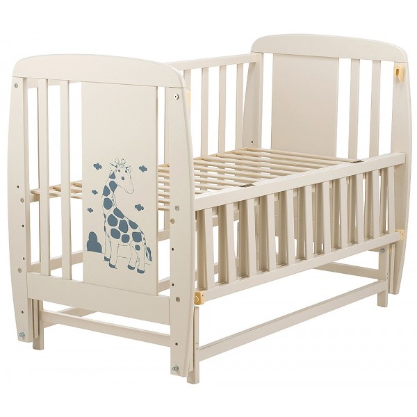 Кровать Babyroom Жирафик маятник, откидной бок DJMO-02  бук слоновая кость изображение 2