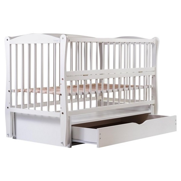 Кровать Babyroom Элит маятник, ящик, откидной бок DEMYO-5  бук белый изображение 1