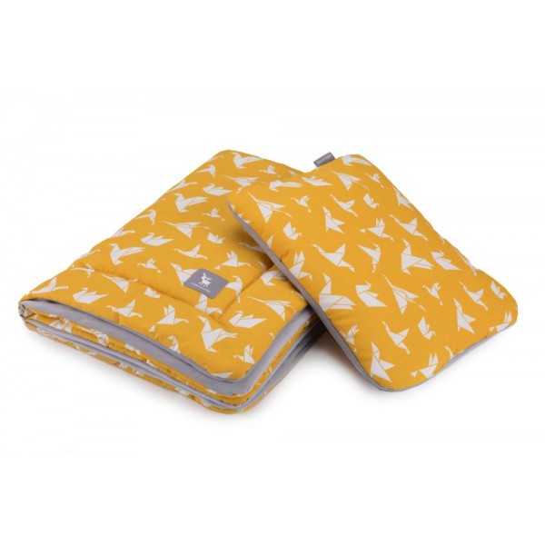 Плед с подушкой Cottonmoose Cotton Velvet 408/85/117 оранжевый (оригами) с серым (бархат) изображение 1