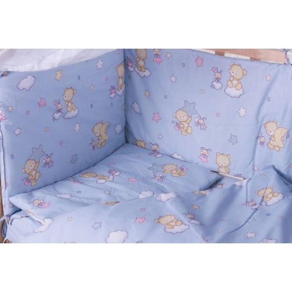 Детская постель Qvatro Gold RG-08 рисунок  голубая (мишки, пчелка, звезда) изображение 3