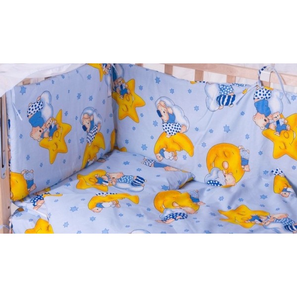 Детская постель Qvatro Gold RG-08 рисунок  голубая (мишки спят, месяц) изображение 2