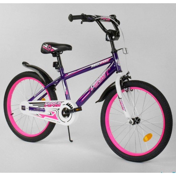 Велосипед детский Corso Aerodynamic EX-20 N 3977 20 дюймов фиолетовый изображение 1