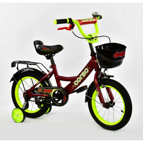 Велосипед детский Corso Classic 14 дюймов G-14314 бордовый изображение 1