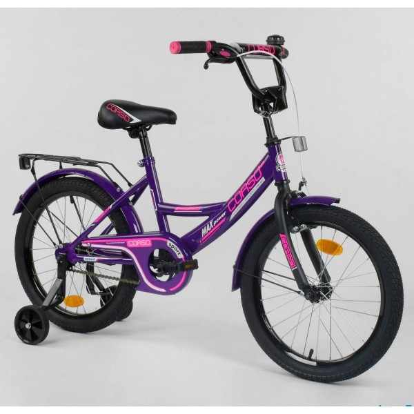Велосипед детский Corso Classic 16 дюймов CL-16 P 1177 фиолетовый изображение 1