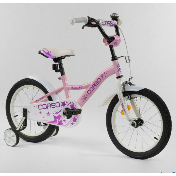 Велосипед детский Corso Classic 16 дюймов S-60882 розовый изображение 1