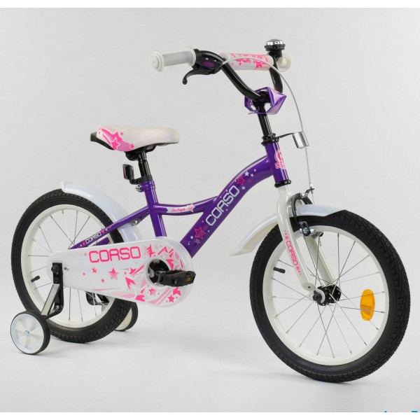 Велосипед детский Corso Classic 16 дюймов S-70992 фиолетовый изображение 1