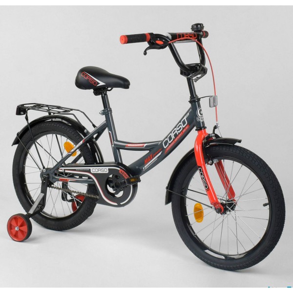 Велосипед детский Corso Classic 18 дюймов CL-18 R 0059 черно-красный изображение 1