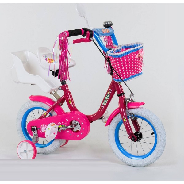 Велосипед детский Corso Flower 12 дюймов 1247 с корзинкой изображение 1