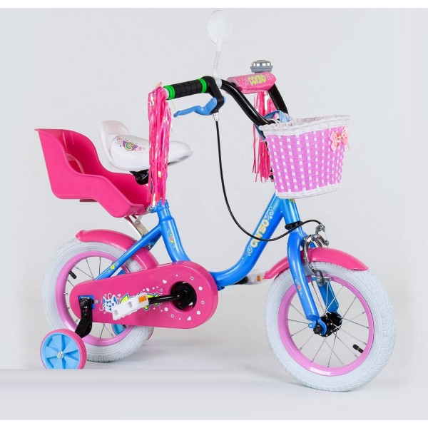 Велосипед детский Corso Flower 12 дюймов 1291 с корзинкой изображение 1