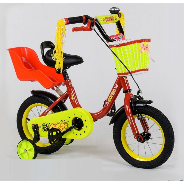 Велосипед детский Corso Flower 12 дюймов 1294 с корзинкой изображение 1