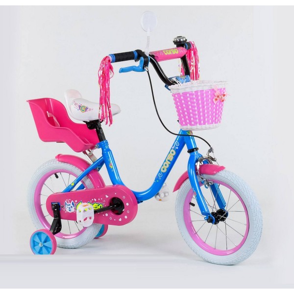 Велосипед детский Corso Flower 14 дюймов с корзинкой изображение 2