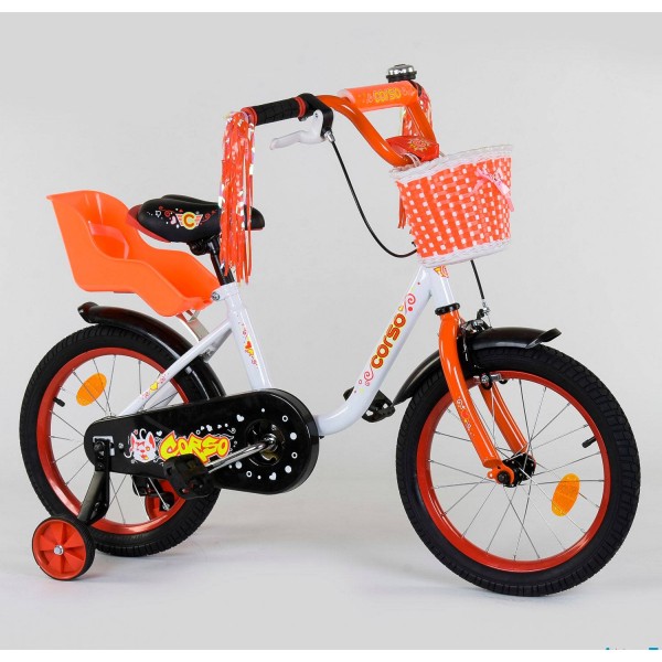 Велосипед детский Corso Flower 16 дюймов с корзинкой изображение 2