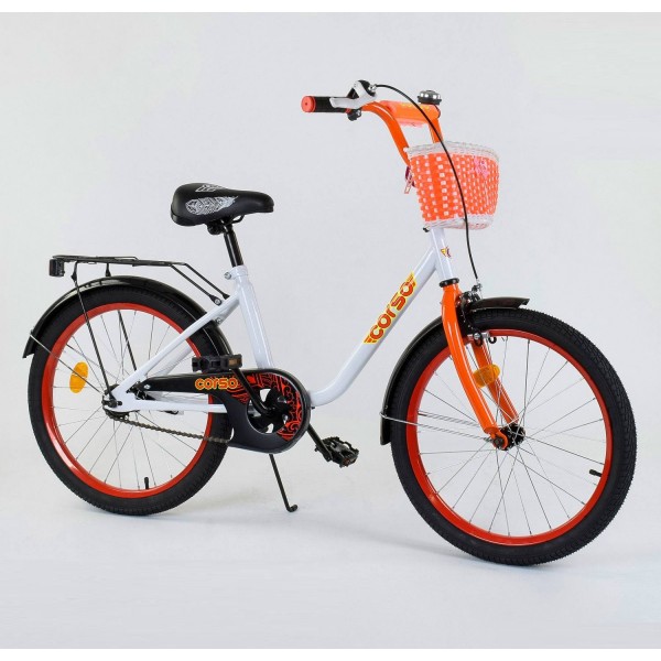Велосипед детский Corso Flower 20 дюймов 2085 с корзинкой изображение 1