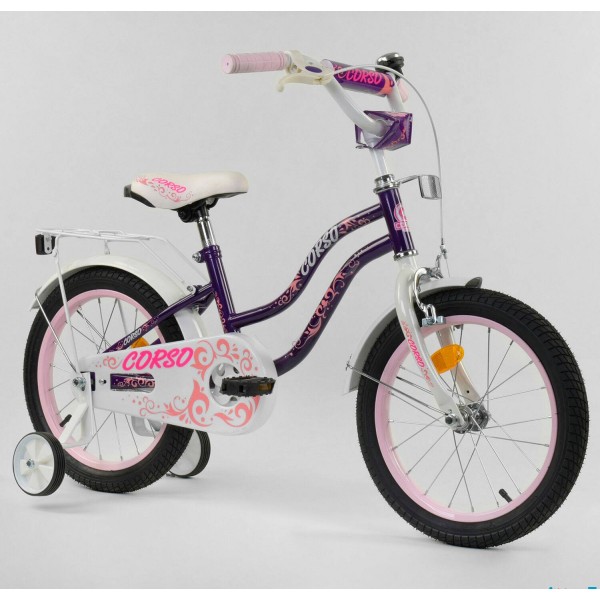 Велосипед детский Corso Star Т-21255 16 дюймов фиолетовый изображение 1