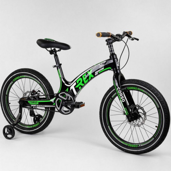 Велосипед детский Corso T-Rex 36615 20 дюймов усиленные спицы изображение 1